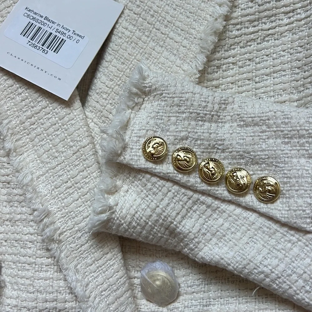 Classic Six Katharine Blazer in Ivory Tweed - Picture 6 of 7
